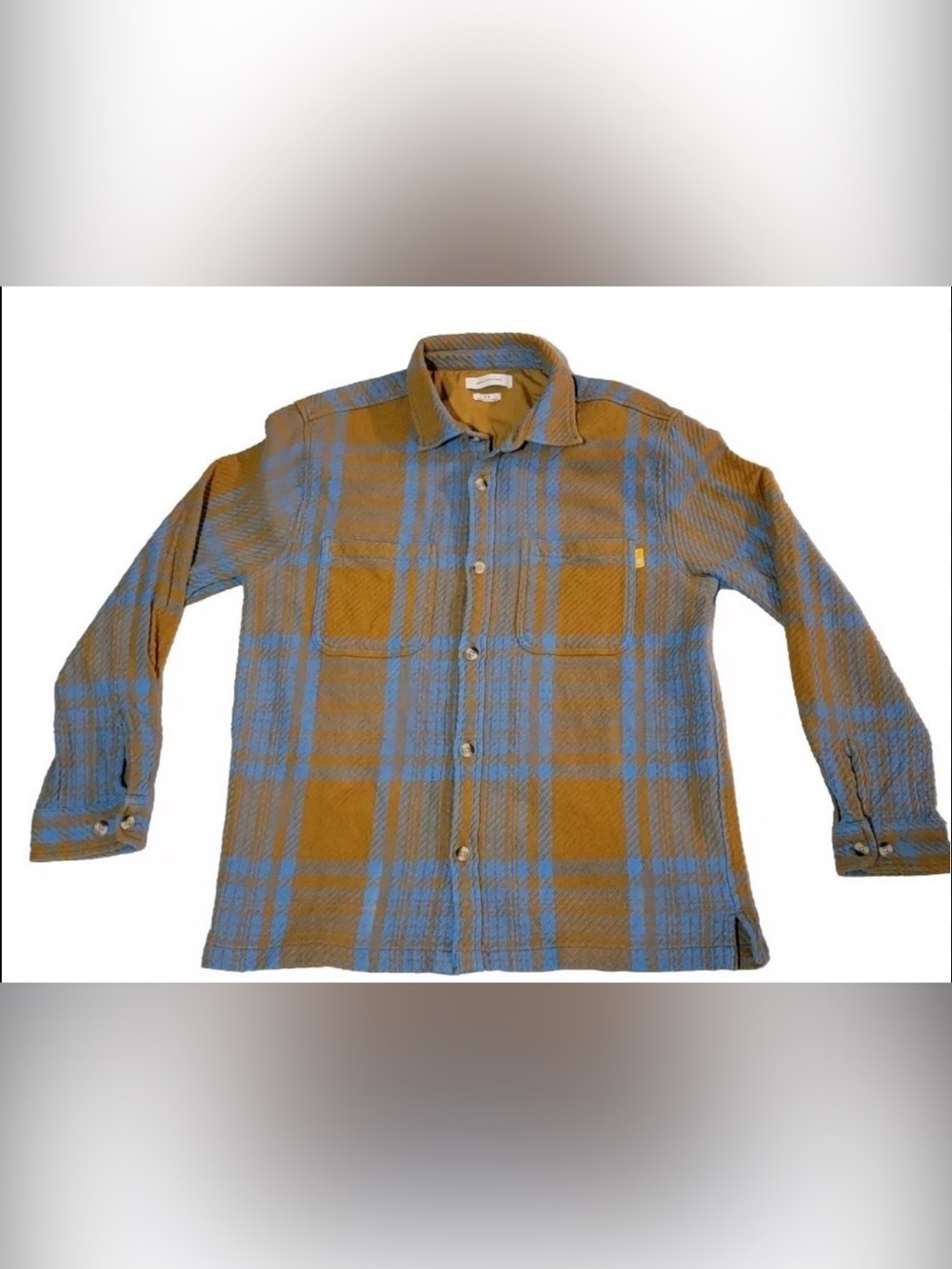 Urban Outfitters Brown and Blue Plaid Button-Down Shirt